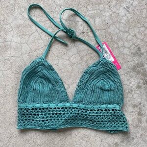 Target xhiliration crochet triangle bikini top NWT